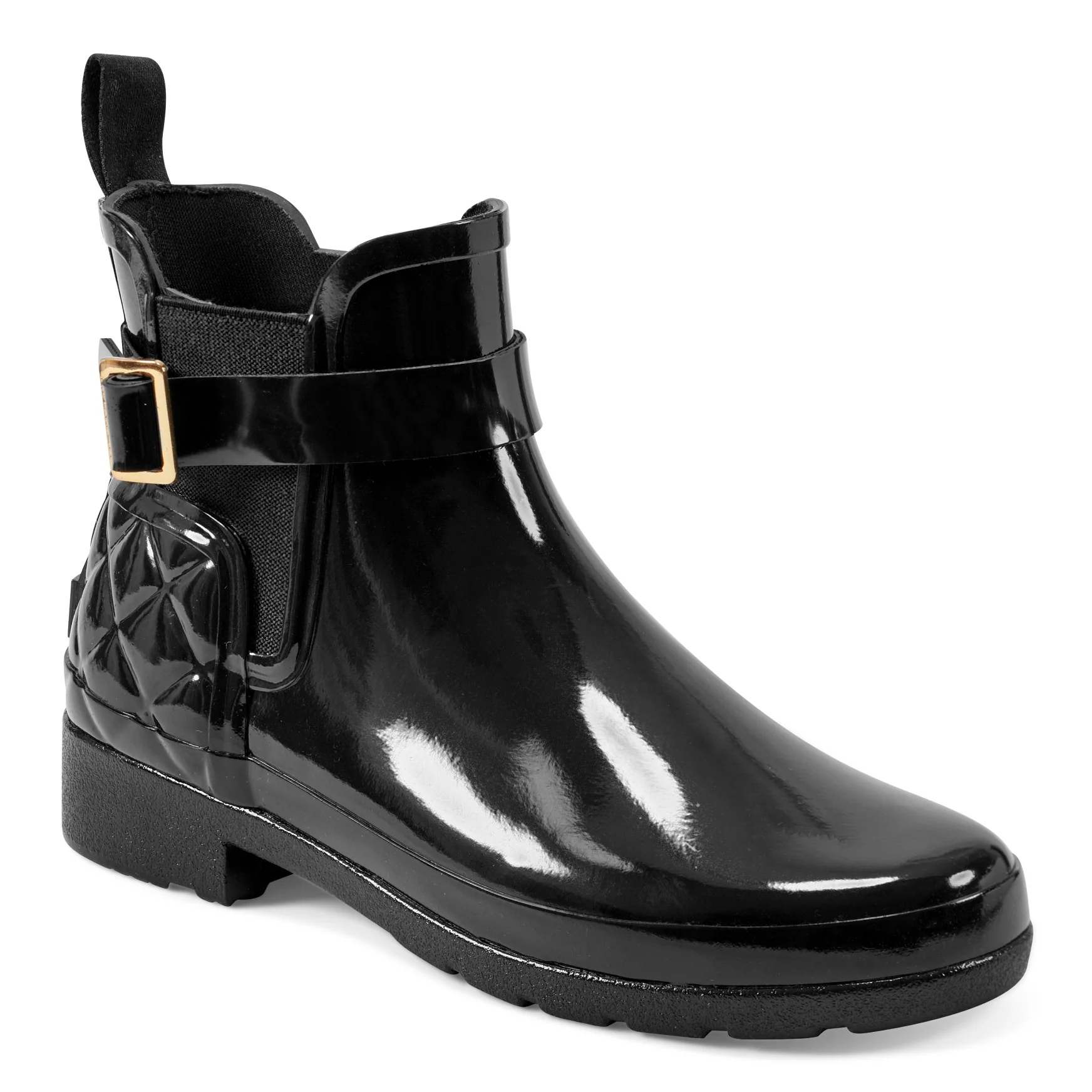 Women's Quilted Gloss Refined Slim Fit Chelsea Boots