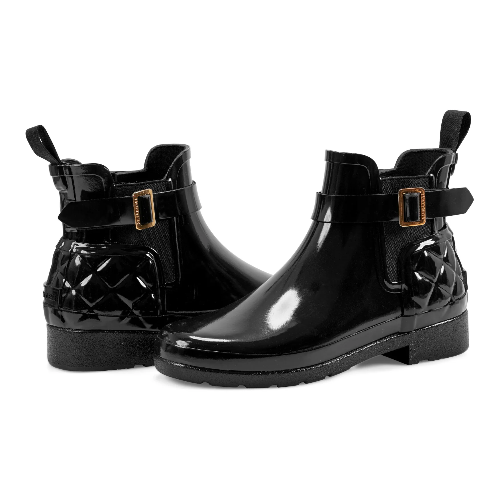 Women's Quilted Gloss Refined Slim Fit Chelsea Boots